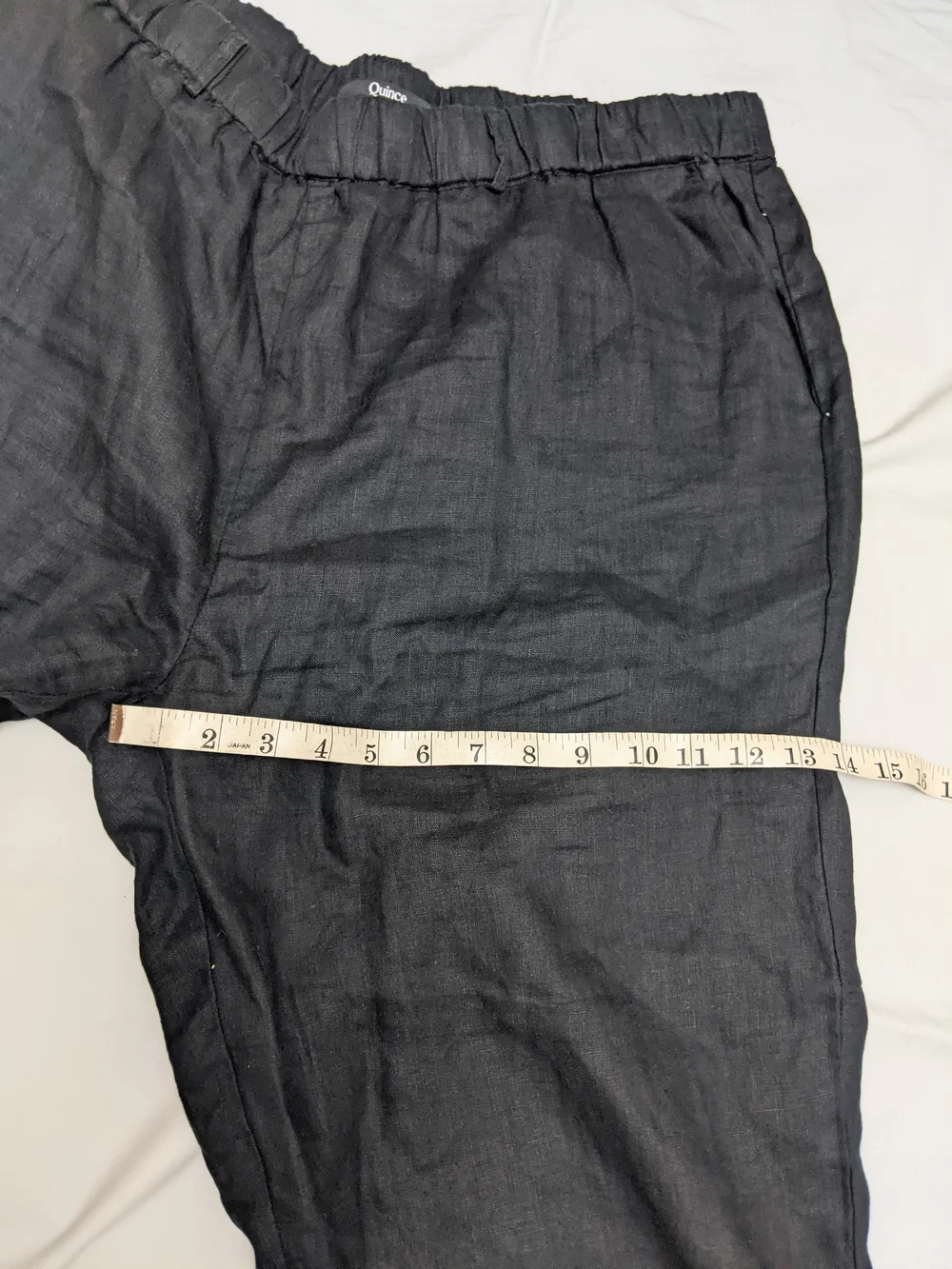 Quince 100% European Linen Black Wide-Leg Women's Pants Size XL